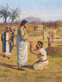 Jesus with Samaritan illustration
